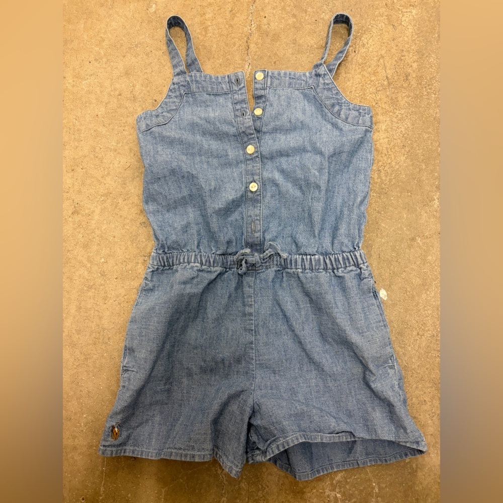 Polo Ralph Lauren chambray girl Kids Denim‎ Blue Romper